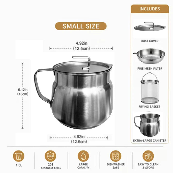 4-in-1 Oil Filter Fryer Pot