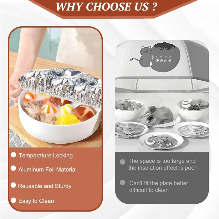 π²π₯ Home dining table & food container aluminum foil heat-retaining cover