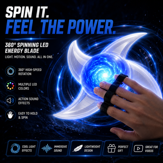 Spinning LED Energy Toy – 360° Light & Sound Hand Spinner