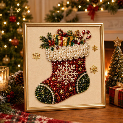 5-in-1 3D Pearl Art Kit – Christmas DIY Craft Set for Kids & Family Creative Fun