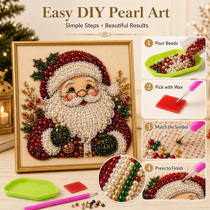 5-in-1 3D Pearl Art Kit – Christmas DIY Craft Set for Kids & Family Creative Fun