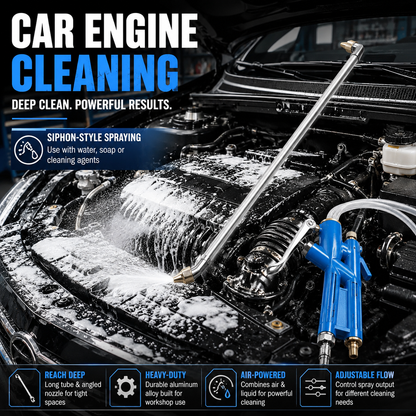 🔧 Long-Reach Pneumatic Engine Cleaning Gun