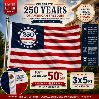 🔥250th Anniversary USA Commemorative Flag (3x5 Ft) for Patriotic Home and Outdoor Display