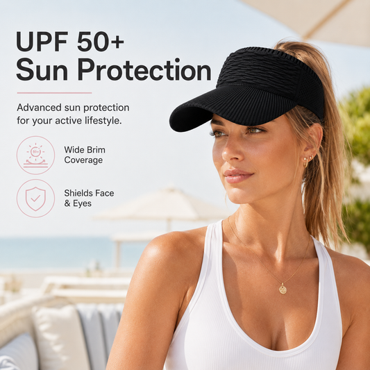 Women's High Ponytail Sun Visor Hat for Sun Protection
