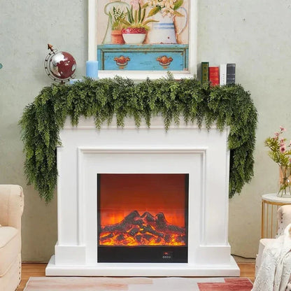 🎅⛄Christmas Artificial Cypress Leaf Vine Wreath🎄(1.8m)