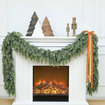 🎅⛄Christmas Artificial Cypress Leaf Vine Wreath🎄(1.8m)