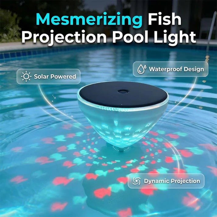 Solar Floating Pool Light – Fish-Pattern Projection
