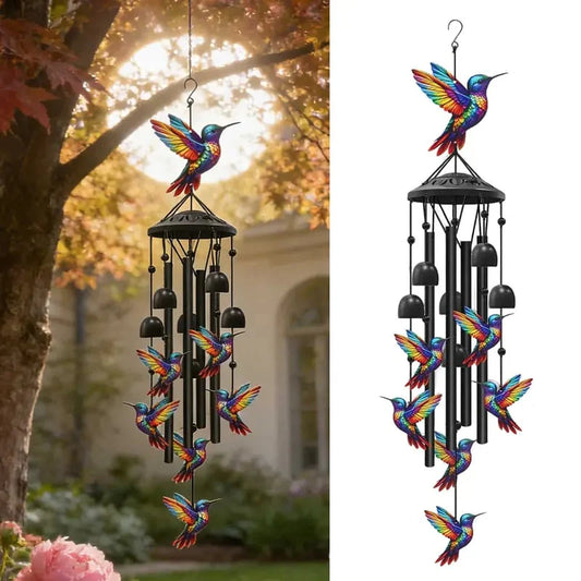 Retro Colorful Hummingbird Wind Chime