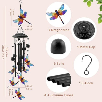 Retro Colorful Hummingbird Wind Chime