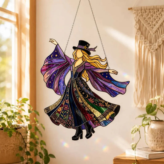 💃 Stevie Nicks 🤘 Handmade Stained Glass Spinning Suncatcher