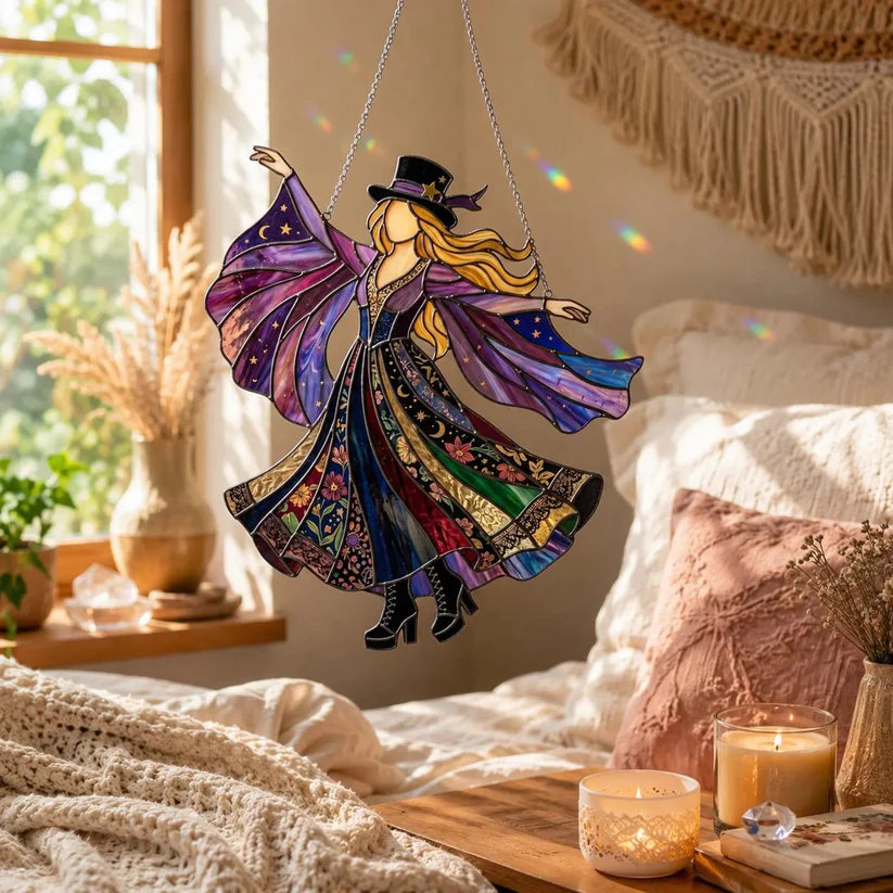 💃 Stevie Nicks 🤘 Handmade Stained Glass Spinning Suncatcher