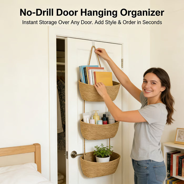 3-Tier Over-the-Door Hanging Basket Organizer