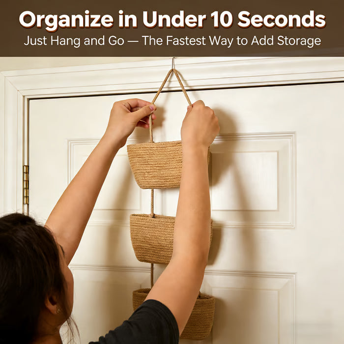 3-Tier Over-the-Door Hanging Basket Organizer