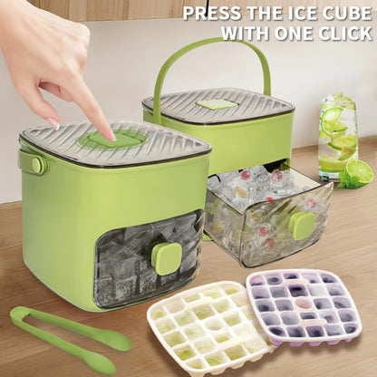 Press-Release 48-Cube Ice Maker Bin with Silicone Trays & Scoop Clip