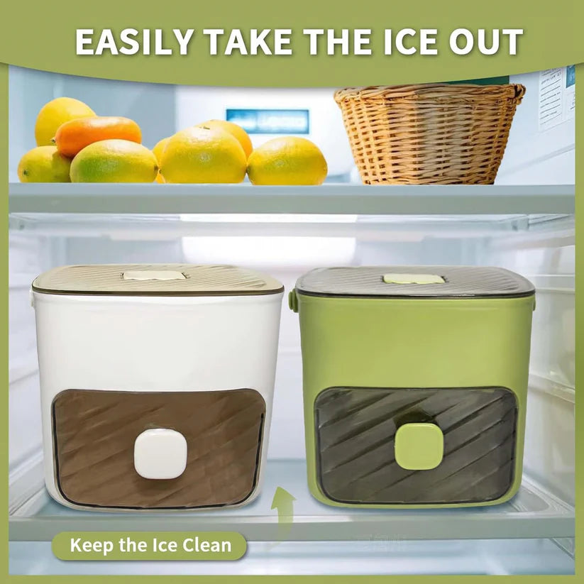 Press-Release 48-Cube Ice Maker Bin with Silicone Trays & Scoop Clip