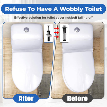 🚽 Heavy Duty Toilet Seat Fastener Bolt Kit Fix Loose Toilet Seats