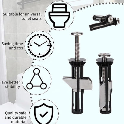 🚽 Heavy Duty Toilet Seat Fastener Bolt Kit Fix Loose Toilet Seats
