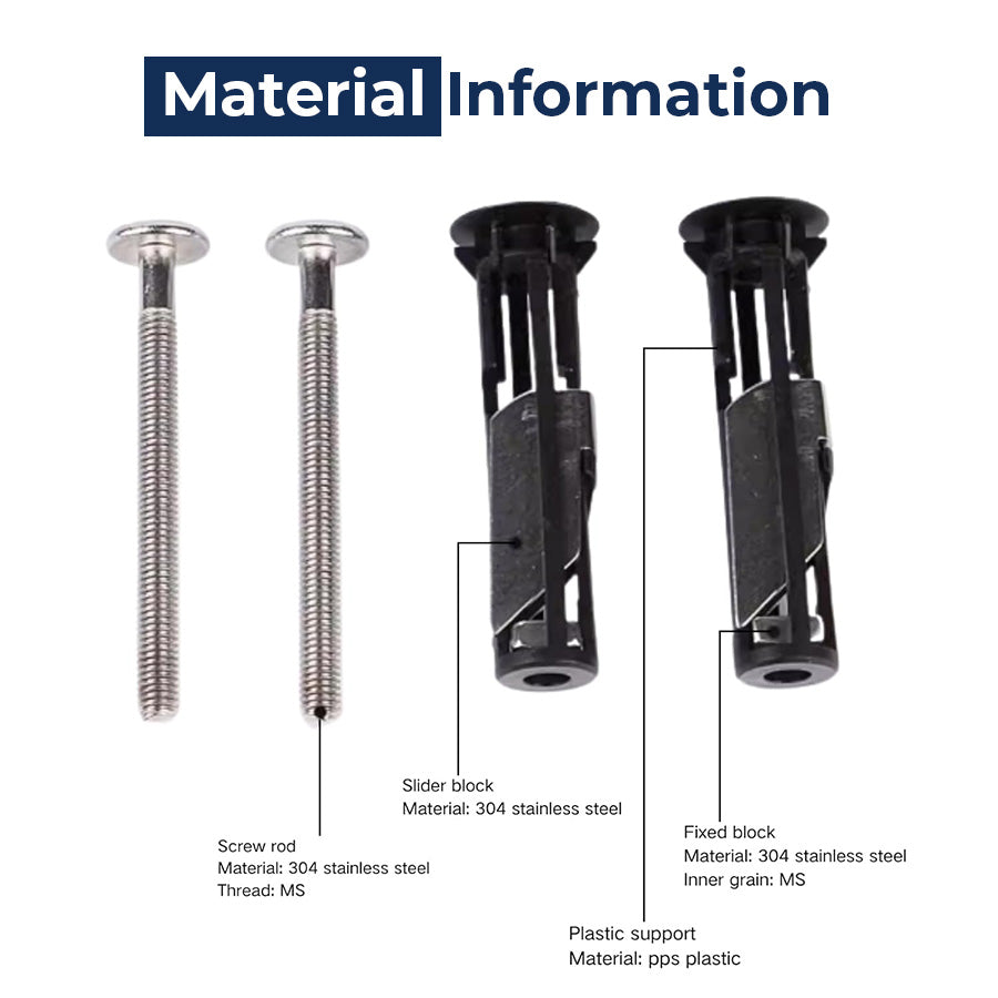🚽 Heavy Duty Toilet Seat Fastener Bolt Kit Fix Loose Toilet Seats