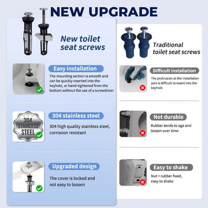🚽 Heavy Duty Toilet Seat Fastener Bolt Kit Fix Loose Toilet Seats