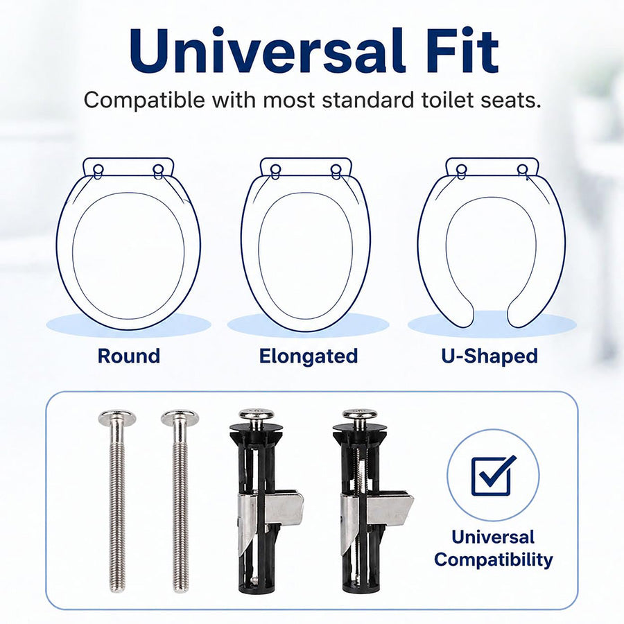 🚽 Heavy Duty Toilet Seat Fastener Bolt Kit Fix Loose Toilet Seats