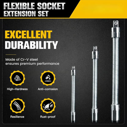 Flexible Socket Ratchet Extension Set
