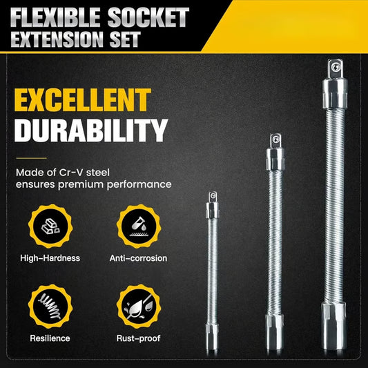 Flexible Socket Ratchet Extension Set