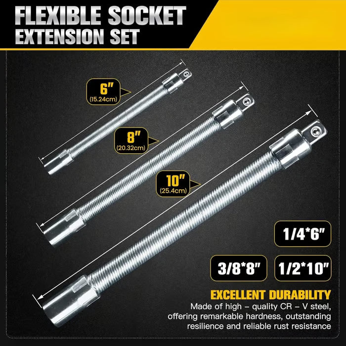 Flexible Socket Ratchet Extension Set