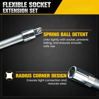 Flexible Socket Ratchet Extension Set