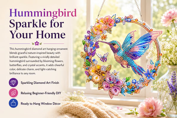 Hummingbird Diamond Art Hanging Ornament Kit