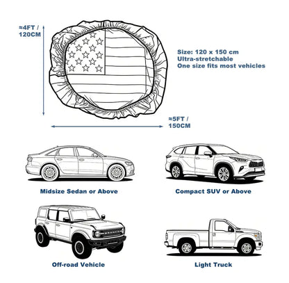 American Car Hood Flag Set