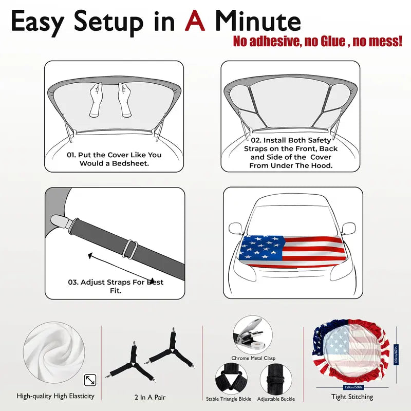 American Car Hood Flag Set