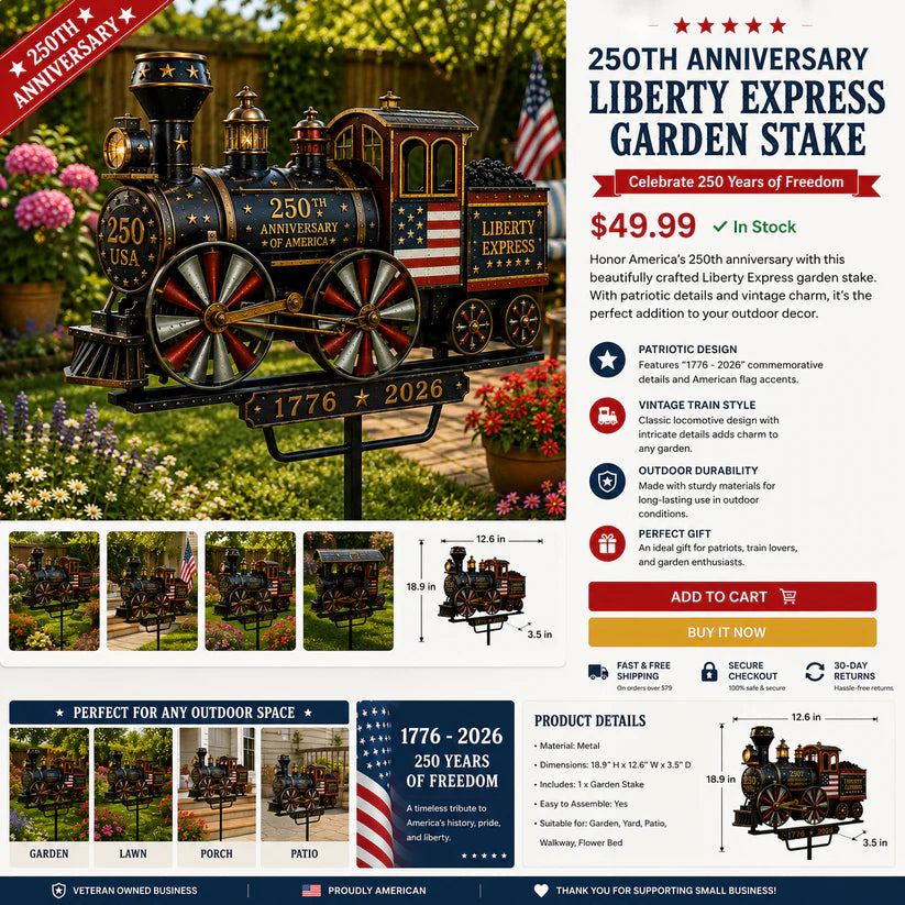 Liberty Express Train Garden Wind Spinner