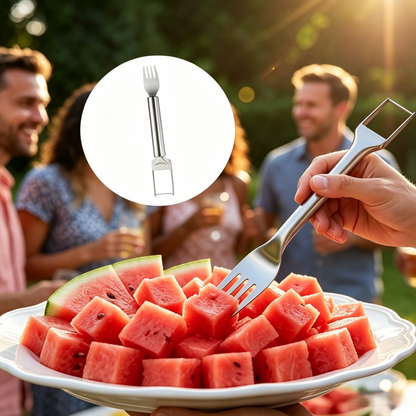 2-in-1 Stainless Steel Watermelon Fork Cut
