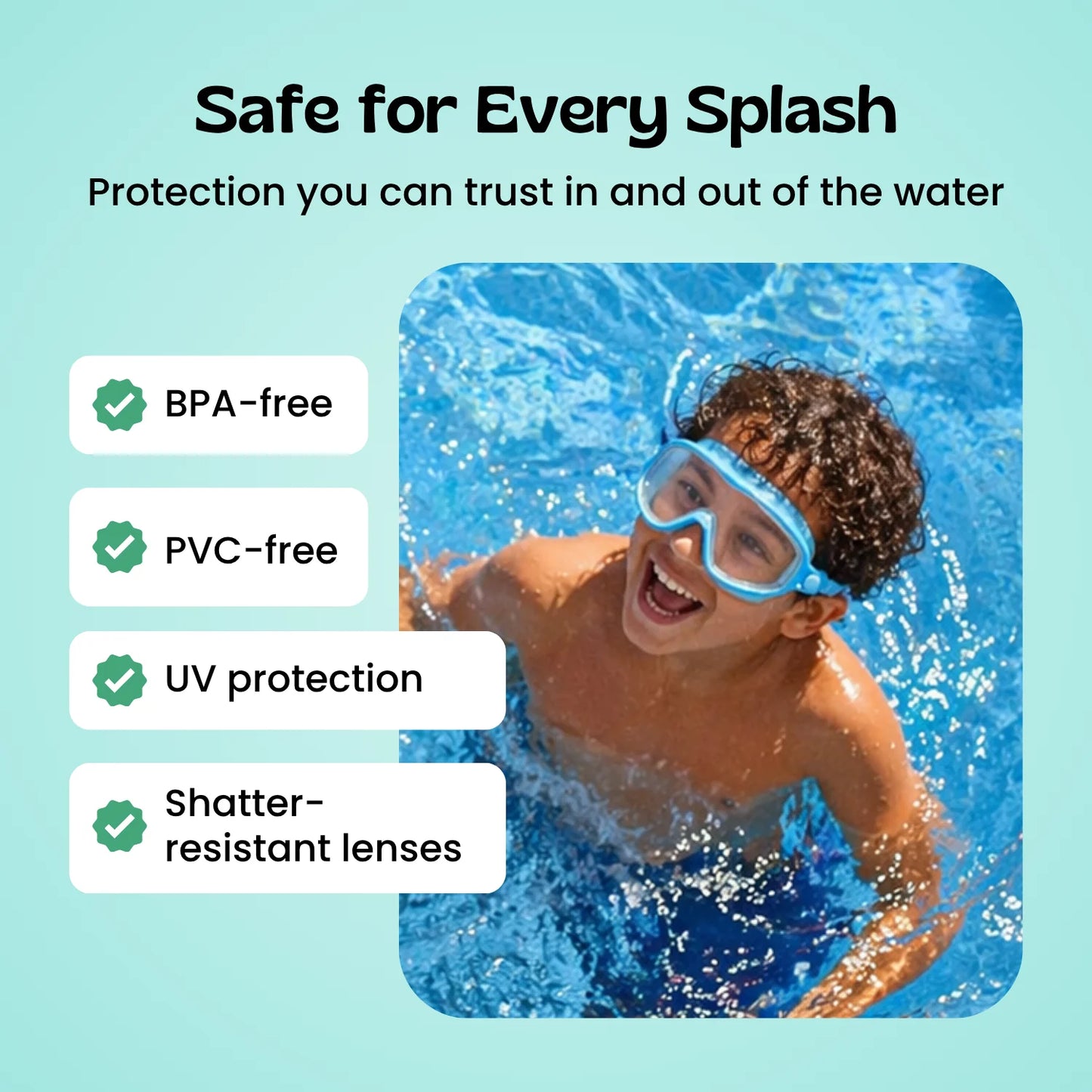 Clip-On Kids Swim Goggles