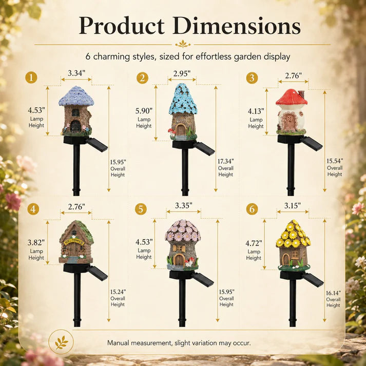 Solar Fairy-Tale Mushroom Cottage Garden Light