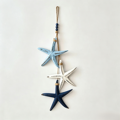 Lighted Coastal Wooden Starfish & Fish Hanging Decor