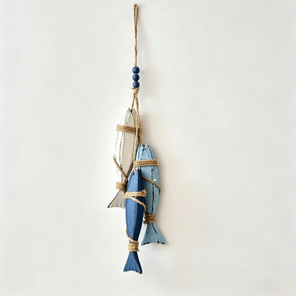 Lighted Coastal Wooden Starfish & Fish Hanging Decor