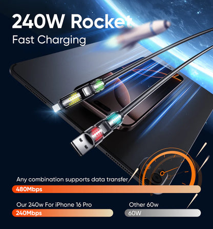 ⚡ 240W 4-in-1 Multi Charging Cable