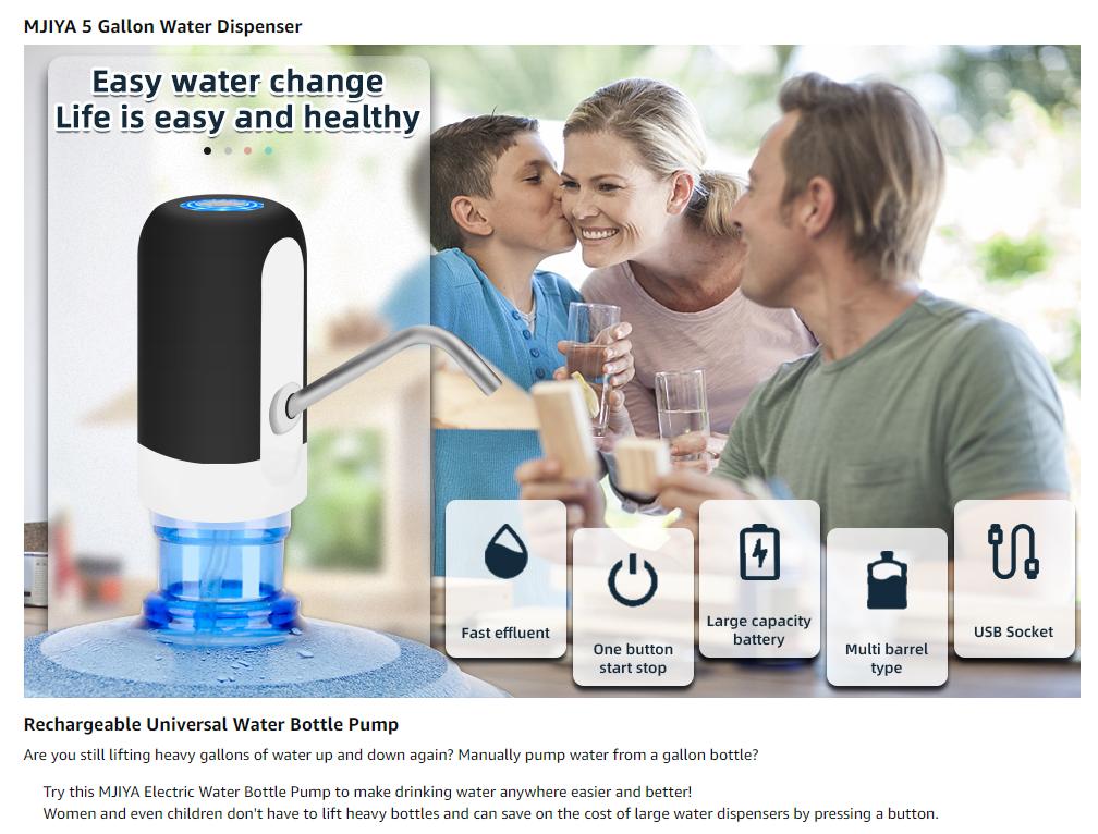 Electric Water Bottle Pump