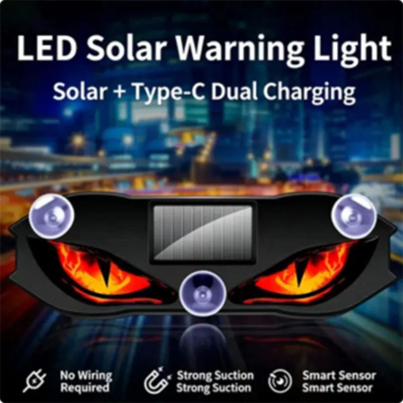Solar-Powered LED Car Warning Light