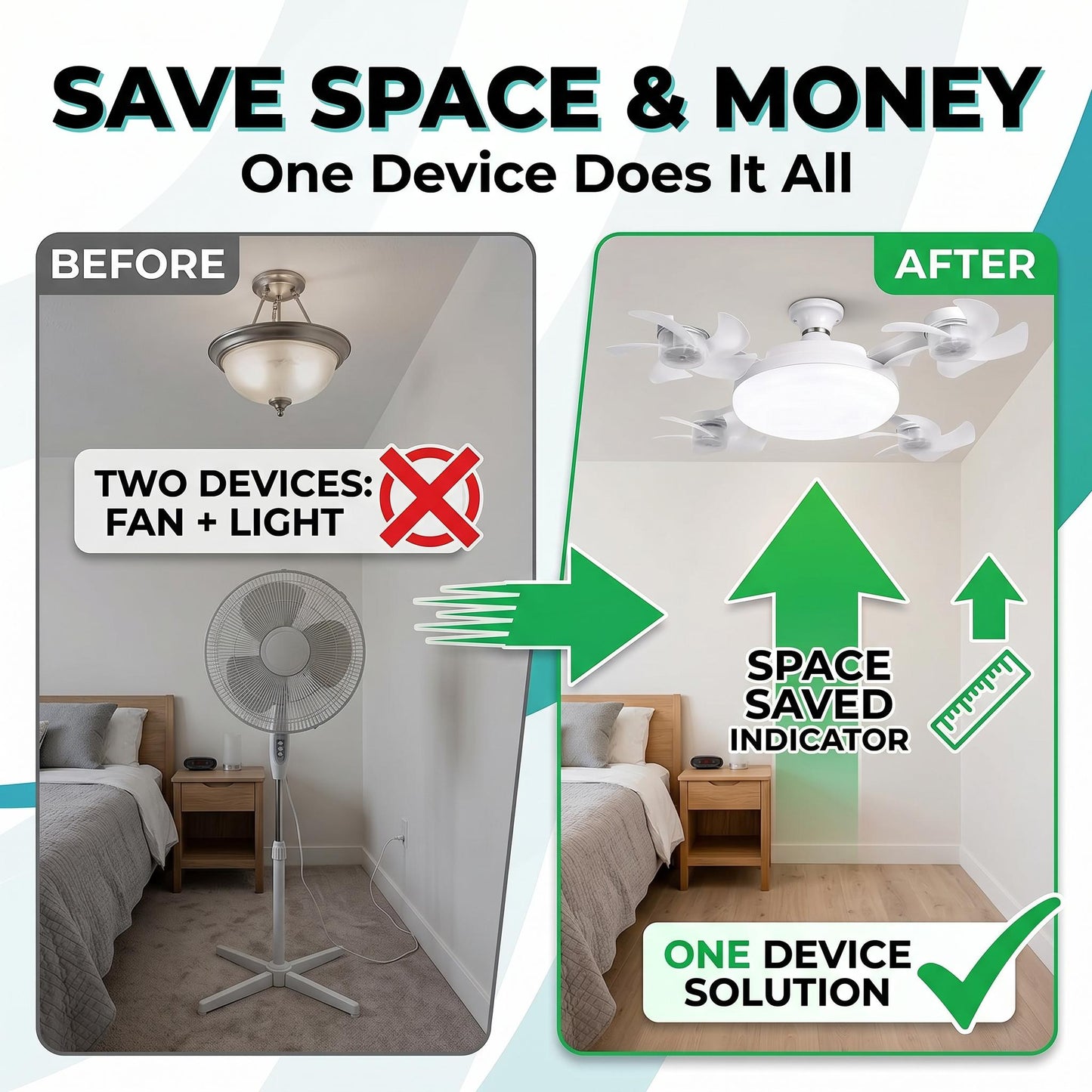 2-in-1 Socket Fan Light