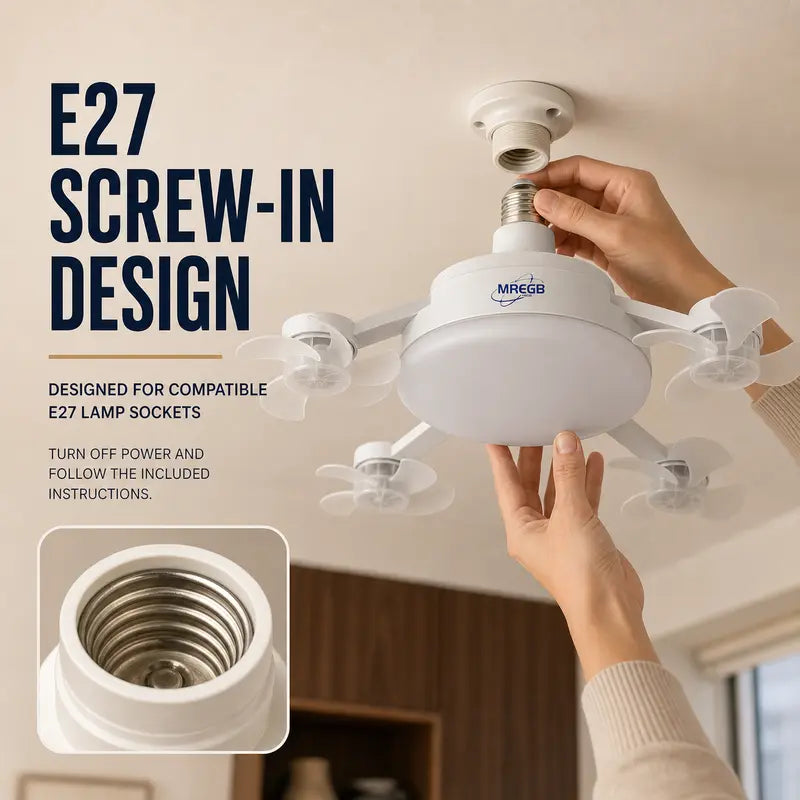 2-in-1 Socket Fan Light