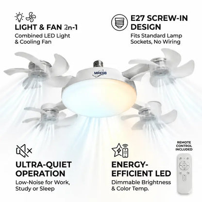 2-in-1 Socket Fan Light
