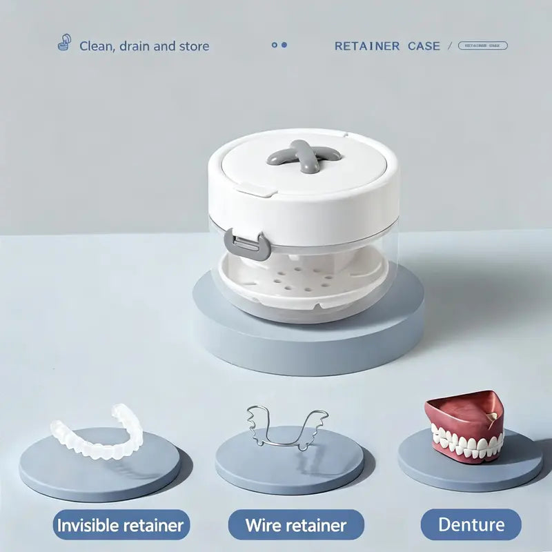 Retainer Cleaner Case Box,Keep Your Dental Appliances Clean & Protected Anywhere