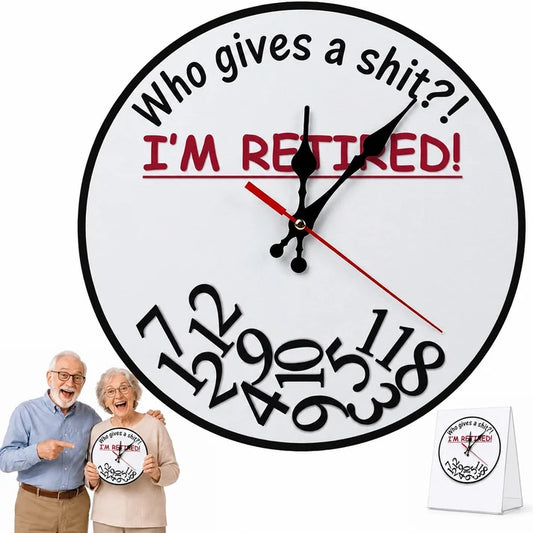 Retirement Humorous Quote Wall Clock