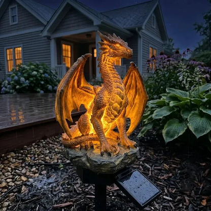 Solar Dragon Garden Statue Light