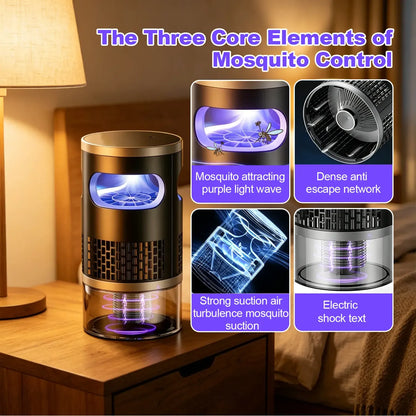 2026 Upgraded 3-in-1 Bug Zapper | Quiet Chemical-Free Mosquito Killer for Home
